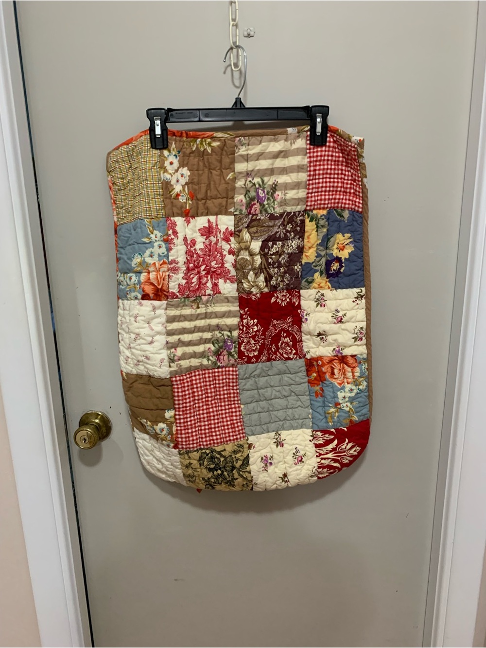 Pottery Barn Patchwork Quilted Shams- Red, Blue, Brown, Cream